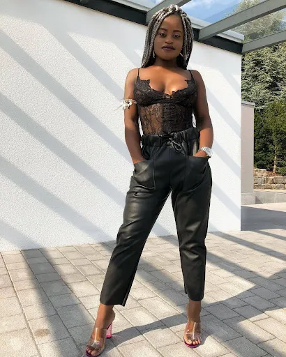 Title 3, Elastic PU leather pants for women, stylish and...