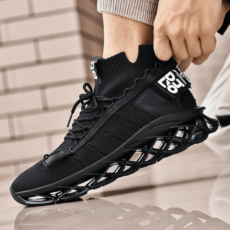 Oddychające i lekkie buty sportowe z latającej siatki tkanej, idealne do biegania, chodzenia i treningu, zapewniające komfort. — zdjęcie 4