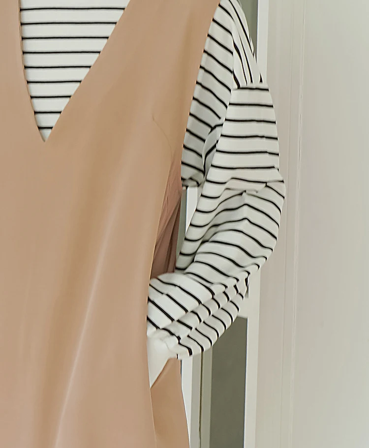 Title 10, Autumn and Winter Sleeveless V-neck Overknee Lo...