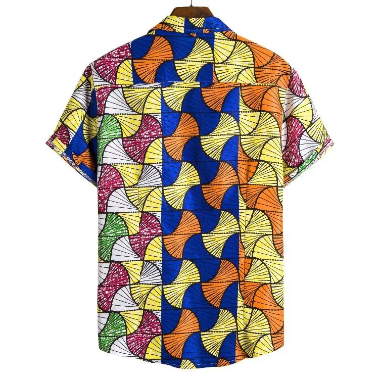 Title 5, African Ethnic Style Printed Short-sleeved Shir...