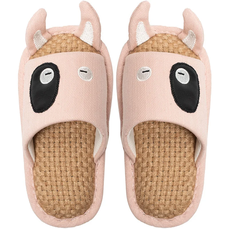 Title 5, Cartoon Linen Slippers, Cotton Hemp Japanese Su...