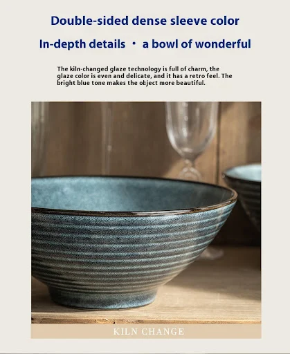 Title 10, Large Ceramic Bamboo Hat Ramen Bowl, slightly f...