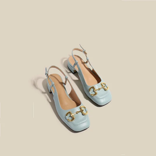 Title 3, Vintage Metal Buckle Mary Jane Block Heel Sanda...