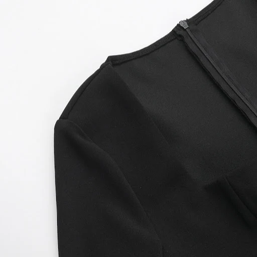 Title 3, Womens Slim Fit Square Collar Long Sleeve Dres...
