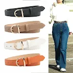 Cinto feminino com fivela de liga tipo D, moderno e combinável com tudo. O acessório perfeito para qualquer look, eleva seu estilo com facilidade. — foto 1