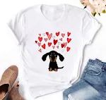 Women's casual dog love print short sleeve T-shirt, a comfy and stylish way to show your affection for your furry friend — photo 8