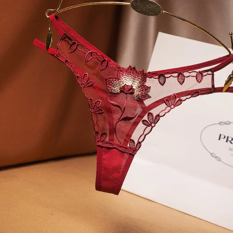 Women's Embroidered Transparent Mesh Hollow Panties, Low Waist, Comfortable and Breathable, Perfect for Everyday Wear — photo 7
