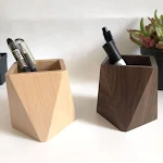 Stifthalter aus Holz für den Schreibtisch, Aufbewahrungsbox für Schreibwaren, ordnet den Arbeitsplatz und hält ihn sauber und organisiert. — foto 6