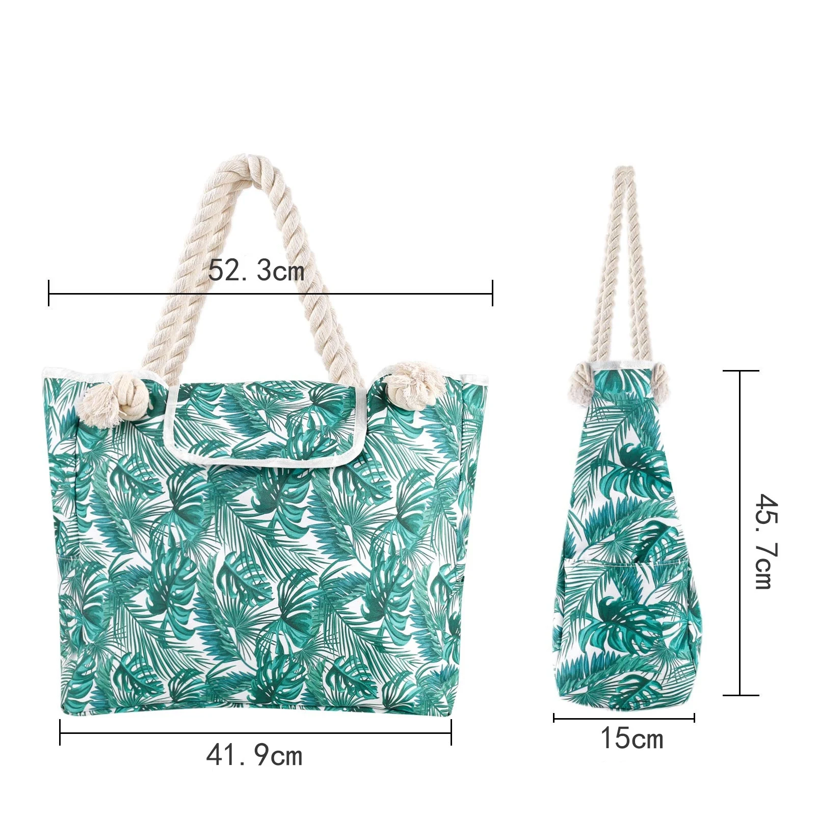 Bolsa de Praia Feminina Crossbody de Lona Grande Capacidade Estampada Fashion Ideal para Praia e Uso Diário — foto 9