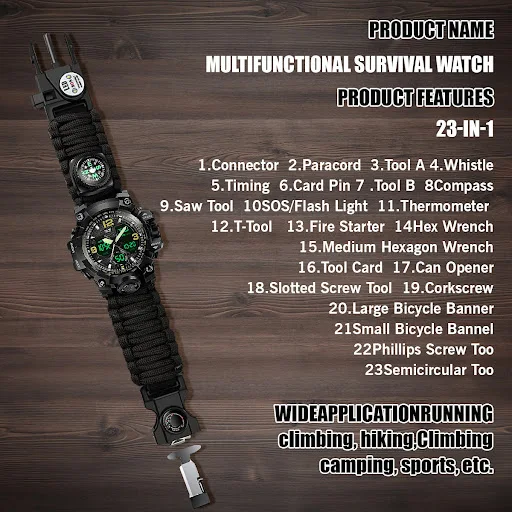 Title 5, Waterproof Dual Display Electronic Tactical Watch
