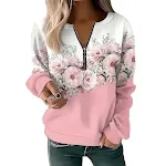 Moletom feminino com zíper pulôver casual estampado — foto 3