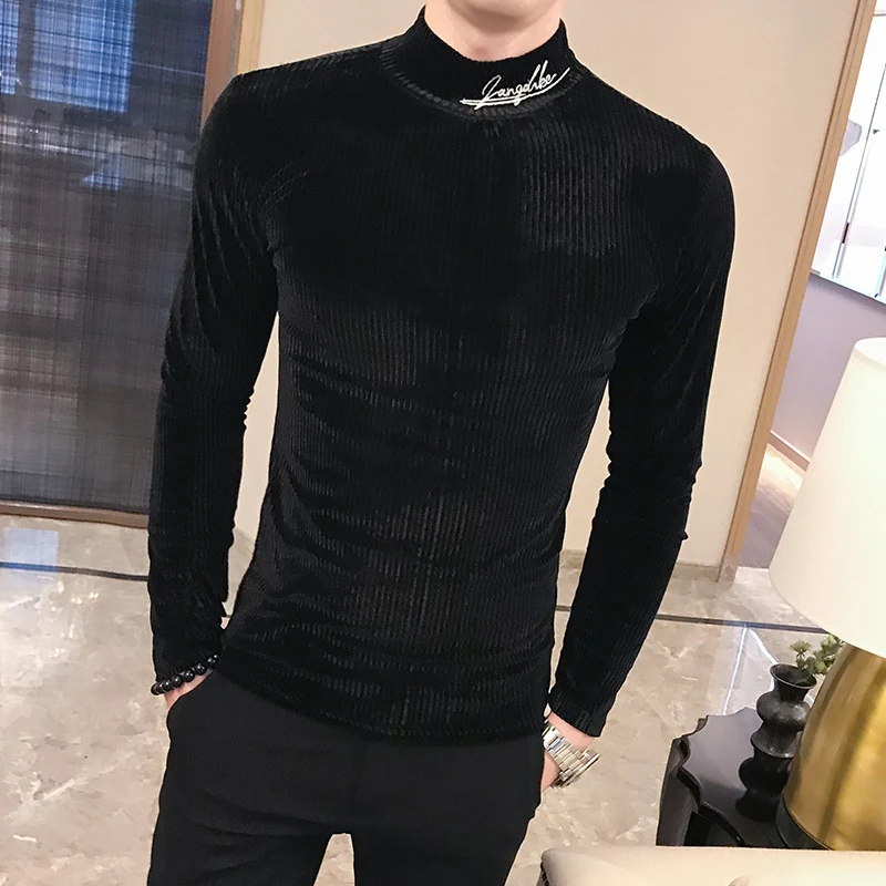 Men's Half High Collar Casual T Shirt Men's Knitwear Bottoming Shirt Versatile and comfortable everyday wear Stylish and — photo 3
