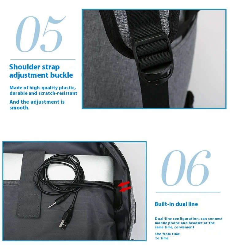 Title 6, Mochila Estudantil com Carregamento USB para Ad...