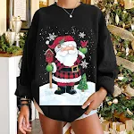 Moletom feminino com capuz de Papai Noel europeu e americano — foto 4