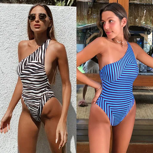 Title 2, Aliexpress One-Piece Swimsuit Striped Multicolo...