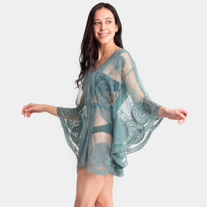 Women's Breathable Beach Lace Sun Protection Shirt Blouse Lightweight and Cool Summer Cover Up Perfect for Sun Protectio — photo 2
