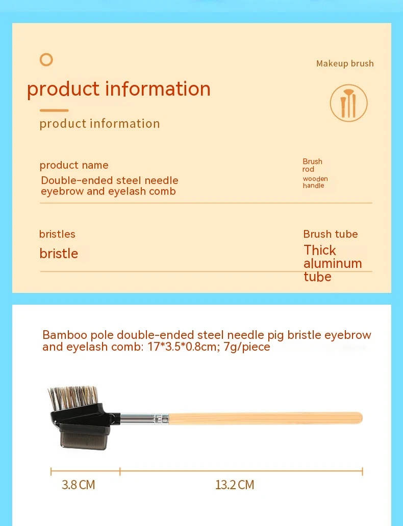 Steel Needle Lash Comb Mascara Brush Single Makeup for precise application, separating lashes, and preventing clumps, cr — photo 13