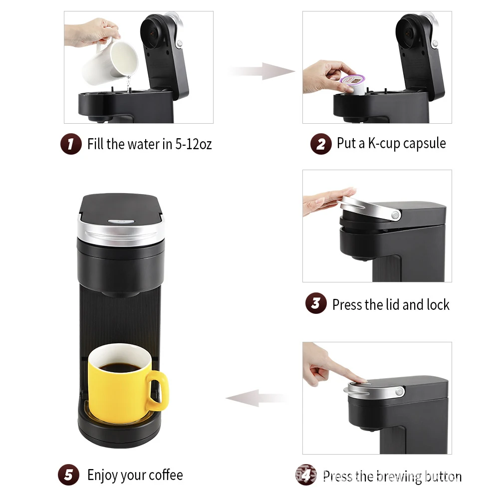 Household portable capsule coffee machine, enjoy fresh coffee anywhere, easy to use and clean, compact design for home a — photo 3