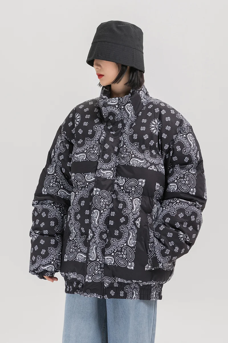 Title 5, Cashew flower print padded coat for ultimate wa...
