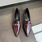 Charol Tacón grueso Parte inferior suave Punta puntiaguda Boca baja Zapatos de cuero que combinan con todo — foto 24