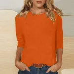 Top da donna Girocollo Maniche 3/4 Un capo versatile per ogni occasione, comfort ed eleganza. Perfetto per un look raffinato. — foto 2