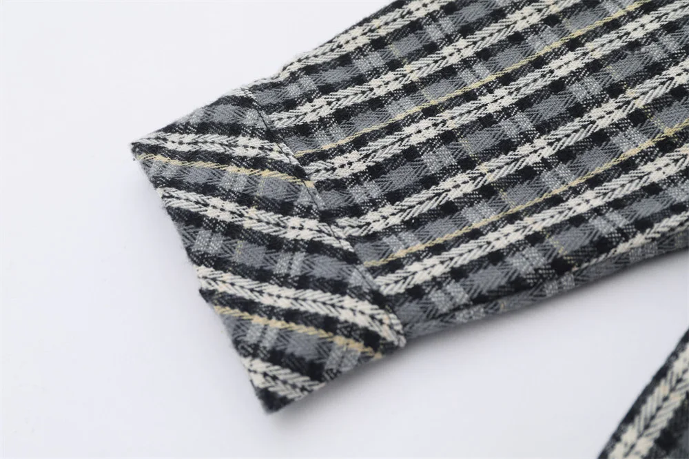 Camisa masculina de manga longa xadrez com bolso bordado, estilo casual e elegante, perfeita para diversas ocasiões, conforto garantido. — foto 25