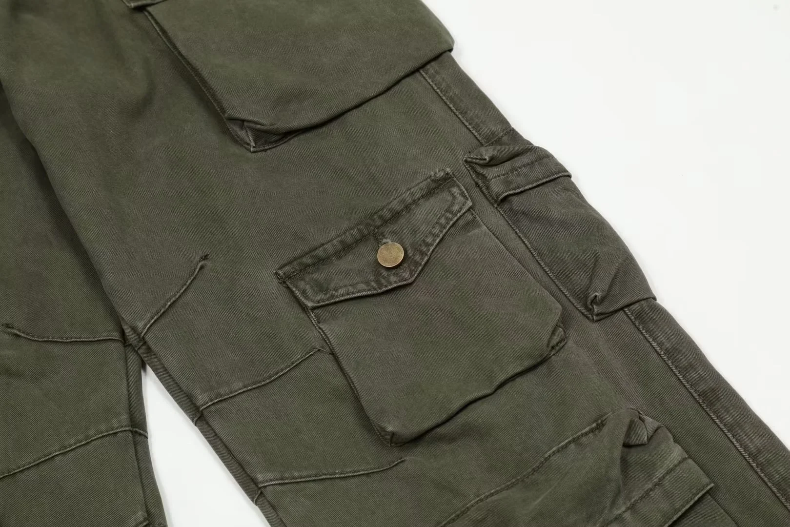 Title 23, Straight Quality Cotton Army Green Casual Pants...