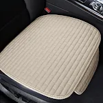 Linen Car Seat Cushion Three-Piece Protective Pad – Breathable and Comfortable for Stylish Driving and Protecting Your S — photo 3