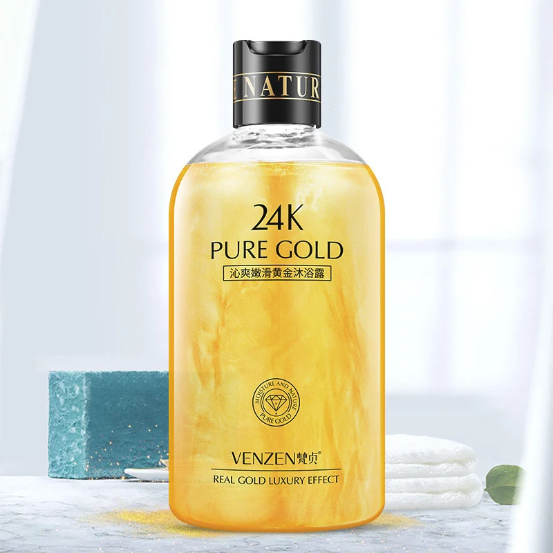 24K Clean Foam Gold Body Wash Limpeza corporal com ouro. Pele suave, radiante e revitalizada. Desfrute de um banho luxuoso e tratamento superior. — foto 5