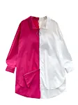 Idle Style Mid-length Color Matching Shirt — photo 1