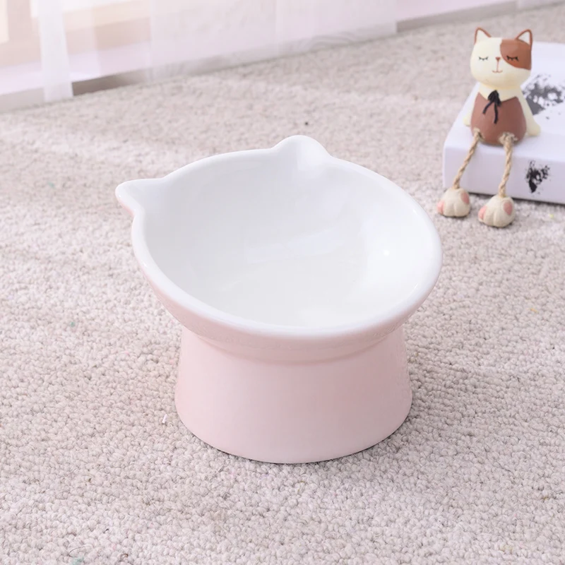 Title 6, Ceramic Cat Bowl Anti Overturn Slanted Mouth Ra...