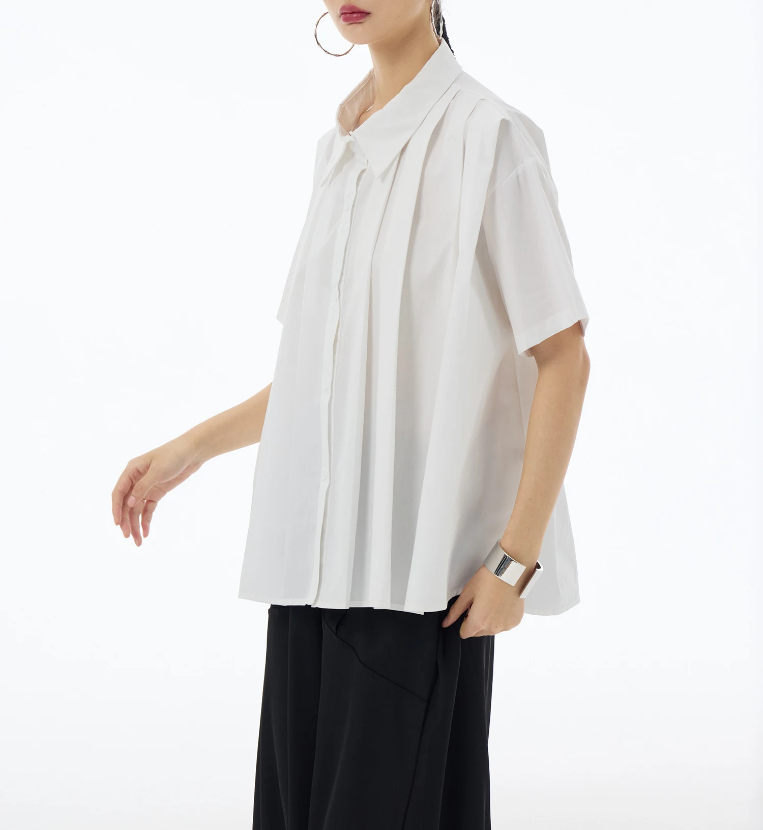 Title 24, Womens Loose Short-sleeved Lapel Shirt Summer ...