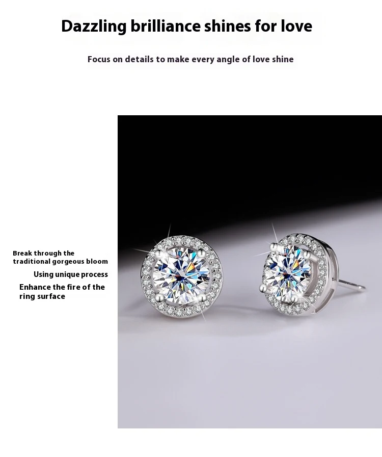 Title 7, S925 Sterling Zilveren Stud Oorbellen met Echte...
