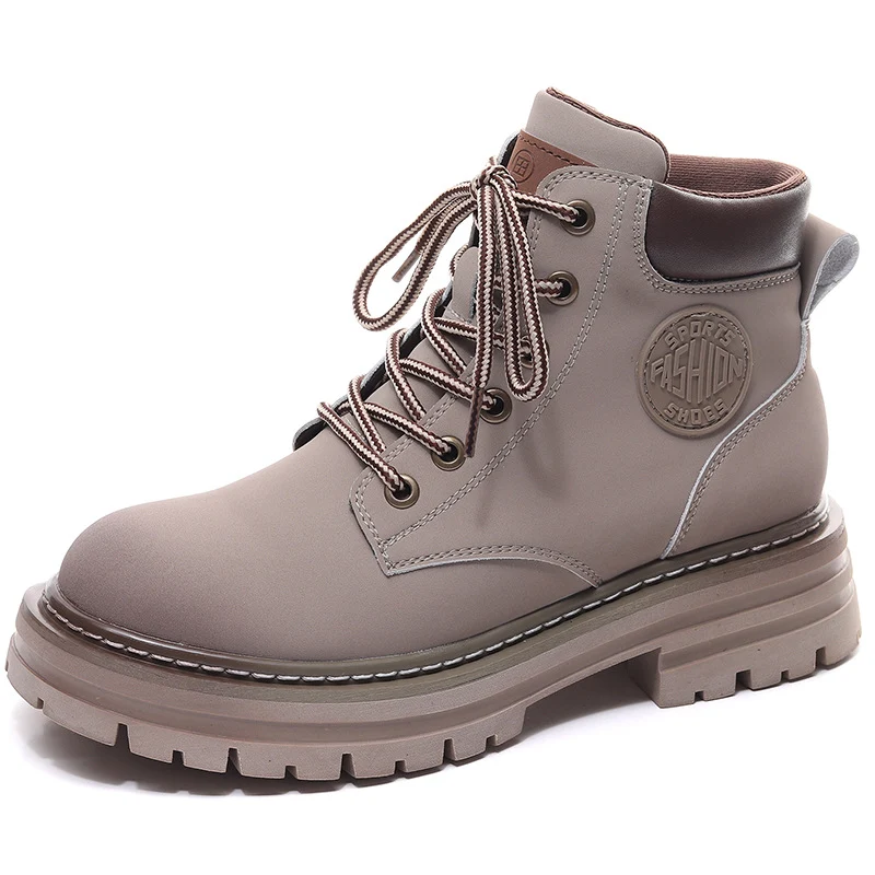 Women's All Match Leather Thick Sole Martin Boots, Stylish & Comfortable for Everyday Wear. Versatile Design Pairs Well — photo 5