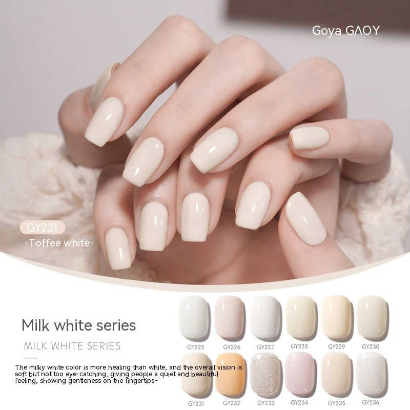 Milk White Series UV Polish Yogurt Rice Milk for long-lasting white nails, milky effect, perfect manicure, and beautiful — photo 3