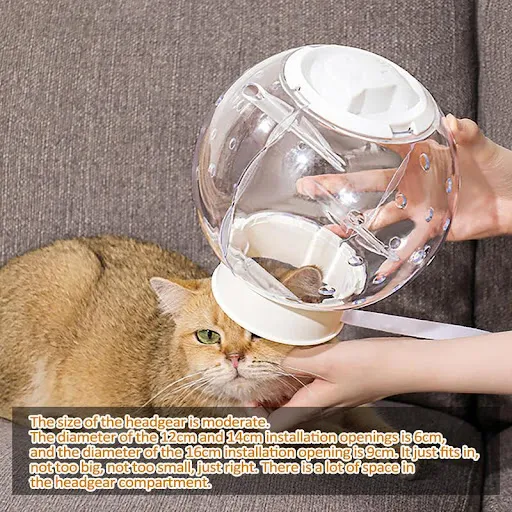 Cat Muzzle Anti-Bite Breathable Protective Space Hood Anti-Licking Grooming Mask Cats Bathing Grooming Bag Small Pets Su — photo 6