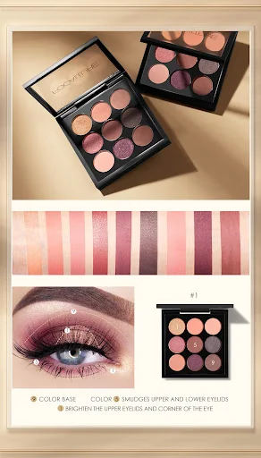 Title 10, Nine-color Eyeshadow Palette with pumpkin red, ...