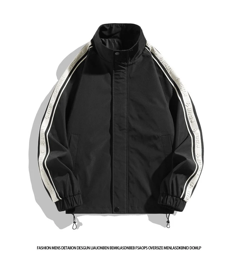 Title 4, Jaqueta Slim Casual Masculina com Listras e Bor...