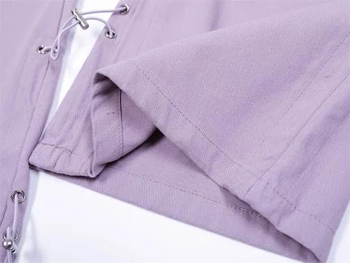 Title 8, American Retro Drawstring Ruffle Loose Casual T...
