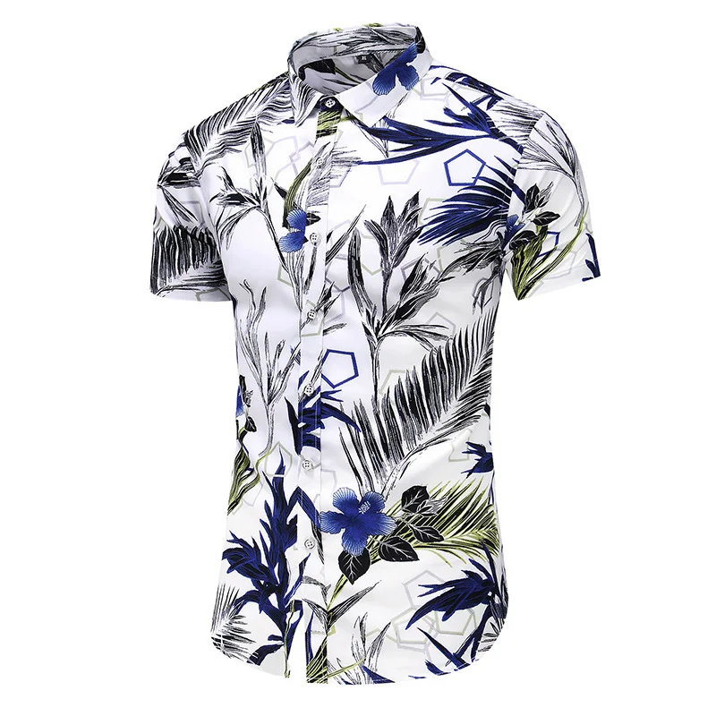Heren korte mouwen overhemd Koreaanse mode slim casual. Ideaal voor een moderne en comfortabele look, perfect voor dagelijks gebruik. — foto 13