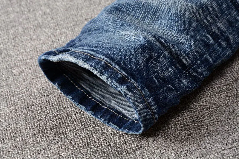 Men's Hole & Patch Jeans, Scraped Design, Popular. Get a unique, stylish look with these comfortable and trendy jeans, p — photo 7