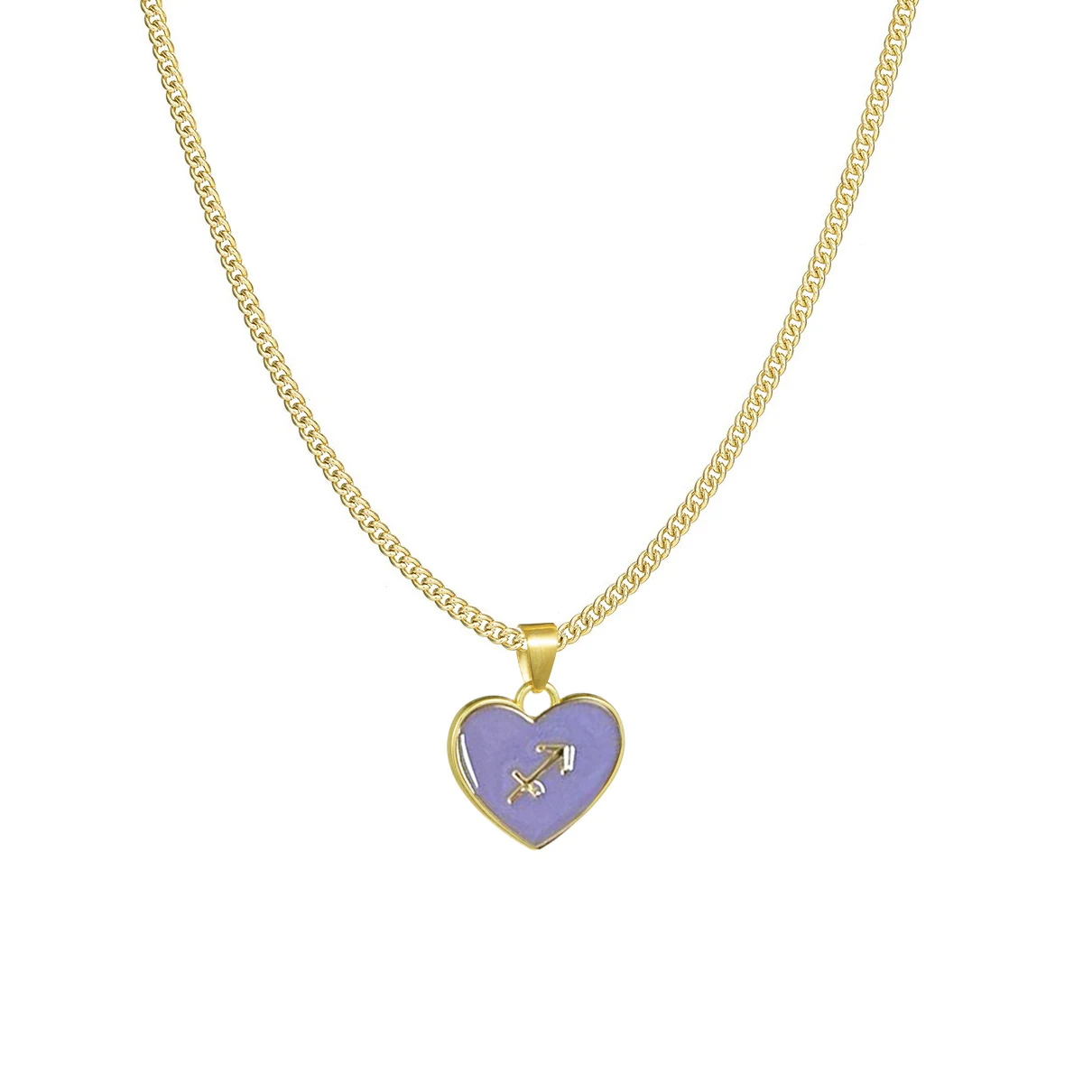 Colar de amor com 12 constelações personalizado, pingente em formato de coração, corrente de clavícula, joia da moda feminina, presente de Dia dos Namorados. — foto 4
