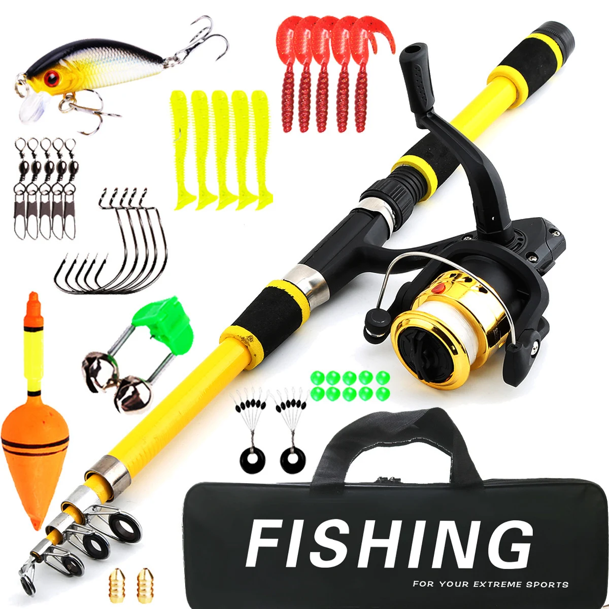 Vara de pesca para crianças iniciantes com molinete e cabo, ideal para começar a pescar, fácil e leve. — foto 5