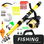 Vara de pesca para crianças iniciantes com molinete e cabo, ideal para começar a pescar, fácil e leve. — foto 5