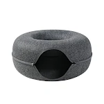 Four Seasons Cat Nest Round Woolen Felt Pet Dual-use Tunnel Interactive Toy Grey Provides Comfort and Playtime — photo 8