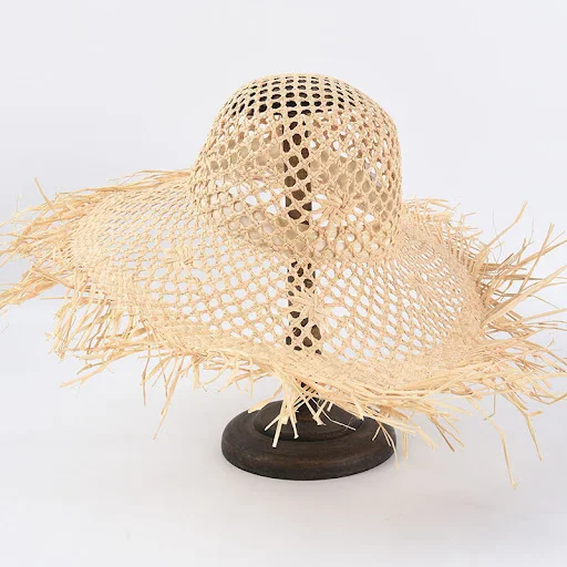 Title 2, Womens Hand Knitted Hollow Raffia Straw Hat