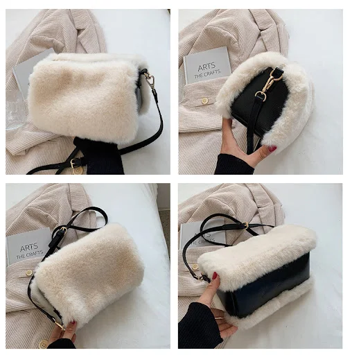 Title 8, Womens Solid Color Creative Plush One-shoulder...