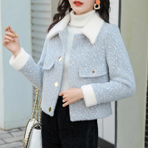 Title 8, Korean Style Loose Little Woolen Coat for women...