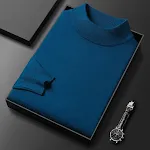 Men's Sweater Slim Fit Pure Color Half Collar Knitted Bottoming Shirt, offering a versatile and stylish layering piece f — photo 10