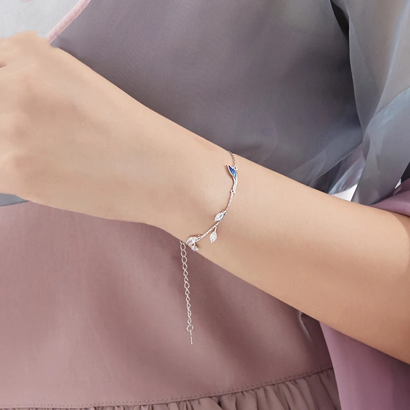 Pulseira feminina de prata esterlina com personalidade simples, elegante e perfeita para uso diário, um presente ideal. — foto 5
